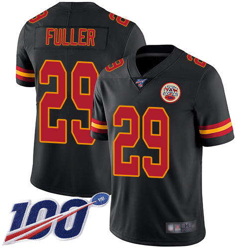 Men Kansas City Chiefs #29 Fuller Kendall Limited Black Rush Vapor Untouchable 100th Season Football Nike NFL Jersey->kansas city chiefs->NFL Jersey